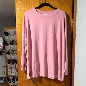 Time and Tru Dusty Rose Oversized Crewneck Sweatshirt